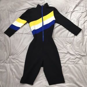 Black/white/yellow/blue jumpsuit